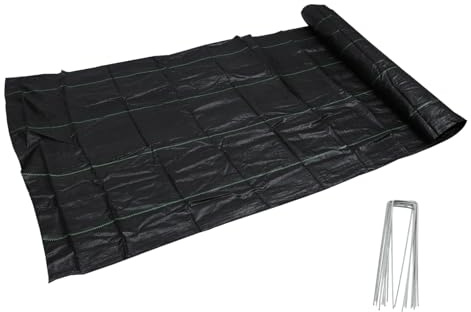 DECOMELODY Lona Antihierbas de Polipropileno con Estacas para Jardín Protección UV Resistente para Césped Artificial Huerto y Parterres Fácil Instalación y Uso Duradero