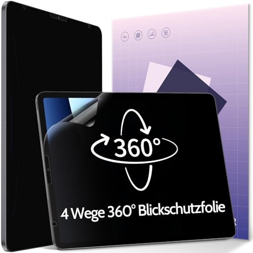 IPROKKO 360° Blickschutzfolie für iPad Pro 11 (2022,2021,2020,2018) & iPad Air 5 (2022) & iPad Air 4 Generation 10,9 Zoll, Anti Glare Blaulicht iPad Sichtschutzfolie Blickschutzfilter Folie