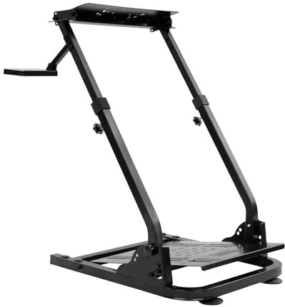 YOICUATGNA Lenkradständer für Lenkrad Gaming Wheel Stand Racing, Klappbarer Lenkradständer, 22-31″ Höhe, 44 lbs belastbar, verstellbare Pedalbasis 3-5″, für Sim-Racer