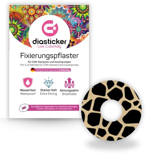 Diasticker | plåster för Freestyle Libre 3-sensor (5 stycken, Savanna) | vattentät – hudvänlig – andningsaktiv – starkt grepp | självhäftande fixeringsplåster, sensorfixering