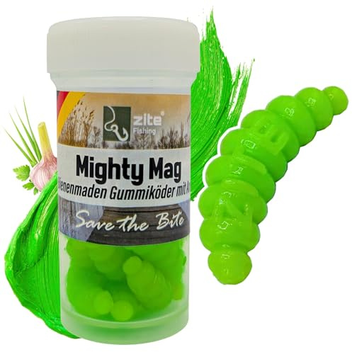 Zite Fishing Mighty Mag Mix 12 STK - Bienenmaden Imitat 2,8cm Forellenköder | Neuheiten – Gummiköder Forellen-Angeln - Phthalatfrei mit Aroma, Forellen Köder