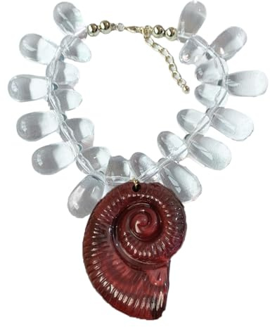 Buxuaaaa tema snäcka smycken halsband funktion justerbar längd nyckelbenskedja för semester kläder och fester hänge halsband