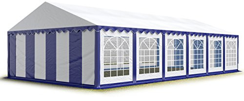 Carpa para Fiestas Carpa de Fiesta 6x12 m Carpa de pabellón de jardín Lona PVC 700 N en Azul-Blanco Impermeable