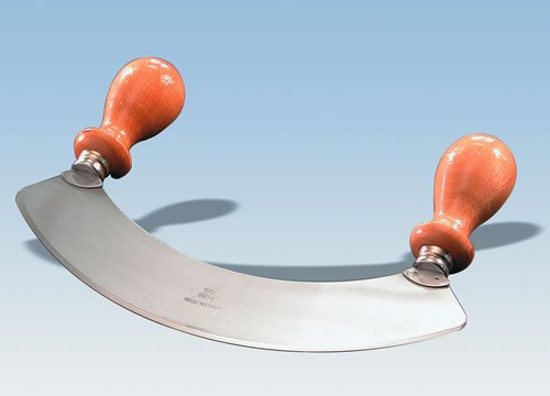 BB&B CASALINGHI SNC Mezzaluna Acciaio Inox con Impugnatura in Legno di faggio cm 17x26