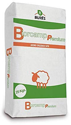 BIORCAMP PREMIUM PELLETS - Abono Orgánico Estiércol de Oveja para Cultivos Hortícolas, Frutales y Viñedos en Agricultura Ecológica - Saco 25 kg