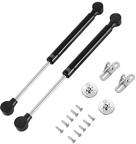 STRMZD Gasdruckfeder 2x Gasdruckdämpfer, Küchenschrank Gasdruckfeder, Weich Schließendes Scharnier, Spielzeugkistenscharnier, Scharnierfeder, Möbeldämpfer, Schranktür Dämpfer, 100N Druck, Schwarz