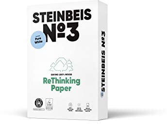 STEINBEIS Nr. 3 PUREWHITE, Reprogrammpapier, 100% recycelt, Naturfarbe, 80 g, A3, blauer Engel, 500 Blatt