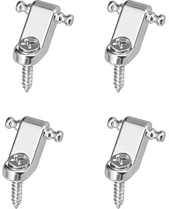 YINETTECH 2 Paar Silber Gitarre Roller String Baum Halter Legierung mit 10mm Befestigungsschraube Zubehör für E-Gitarren Bass