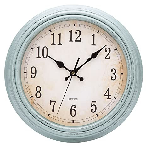 ACCSHINE Vintage Wanduhr Ohne TickgeräUsche Lautlos 30cm Römische Ziffer Quarz Groß Batterie Betriebene Einfach zu Lesen für Zimmer Zuhause KüChe Büro Schule Schlafzimmer (Vintage grün)