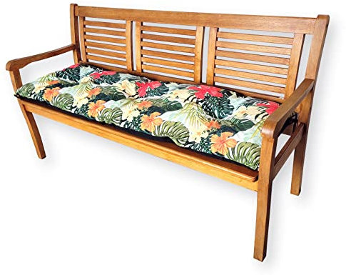 4L Textil Cuscino per pallet, esterni, schienale e panca (120 x 40 cm, fiori verdi)