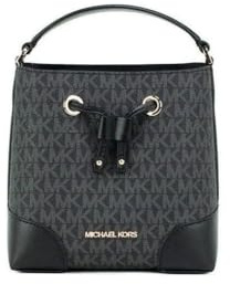 Michael Kors XS Suri Mini Secchio Crossbody Coulisse Borsa a Tracolla 35F2GM9M1B PVC (Nero PVC), nero, taglia unica