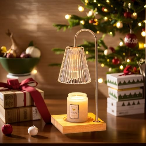 OKYUK Candle Warmer Lamp-Electric Candle Warmer with Timer, Gifts for Mom,Dimmable Candle Warmers for Jar Candles,Wax Melt Warmer for Bedroom Home Decor, House Warming Gifts New Home