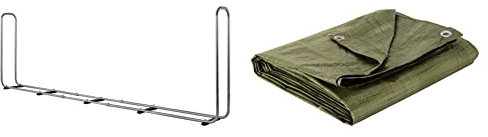 wolfcraft 5125000 Stockeur de Bûches Modular XXL | Largeur Max. 3,2 m | Bûches de 25 à 50 cm & COGEX - Bâches - Bâche de Protection 1,5x6m, bâche Bois 1,5x6m, bâche de Couverture 1,5x6m