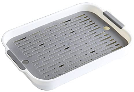 Kaninchen Katzentoilette, Haustier-WC Bettwäsche Urin-Pfanne,Kaninchenkäfig Toilette,Tablett für Baby, Kaninchen, Meerschweinchen, Chinchillas, Frettchen (Weiss, L)