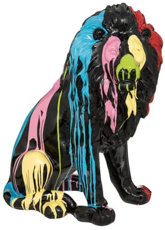 Atmosphera - Figur Lion schwarz - 46x60 cm - Schwarz