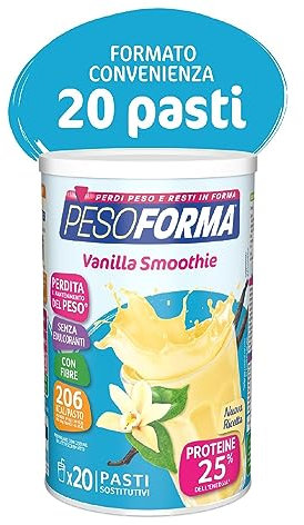 PESOFORMA VANIGLIA SMOOTHIE Sostitutivo per il Controllo del Peso, Ricco in Proteine e Fibre, Solo 206 Calorie, 20 pasti, 540 gr