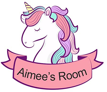 Kids Unicorn Shaped Bedroom Door Sign Personalised For You - Any Name! Door Plaque,Girls/Boys,Nursery,Decor,Kids Room,Animals