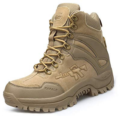 IYVW A09 A Herren Desert Patrol Stiefel Desert Camo Combat Boots Kampfstiefel Militär Bundeswehr Patrol Einsatzstiefel Braun 46EU