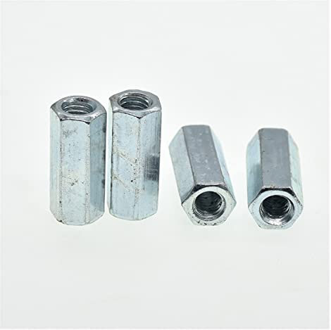 Verbindungsmutter, Sechskantmutter, Verbindungsmutter M5 M6 M8 M10 M12 M14 M16 M18 M20 Sechskantmutter-Kupplungsstange aus verzinktem Stahl. Sechskantmutter-Verbindungsverbindungsmutter-Gewindestange