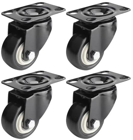 Lenkrollen Räder 40mm 50mm 60mm 75mm 100mm 125mm Möbelrollen,4 Stück Rollen Für Möbel,Schwenkrollen Mit Feststeller/Ohne Feststeller,Gummi Transportrollen,Mit Schrauben,4nobrakes-40mm(1.57in)