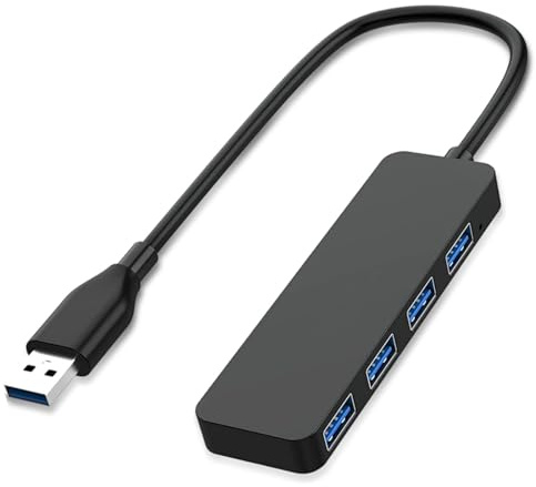 USB Hub 3.0-4 Port USB Extender - Ultra Slim USB Multiport Adapter for Laptop/PC/Mobile HDD/Flash Drives/PS5/PS4