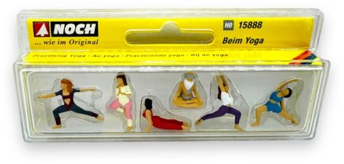 Noch® Lot de Figurines « Beim Yoga », Figurines de modélisme en Plastique pour Le modélisme ferroviaire avec Largeur de Voie H0 pour Le Bricolage, Le Bricolage, Coloré