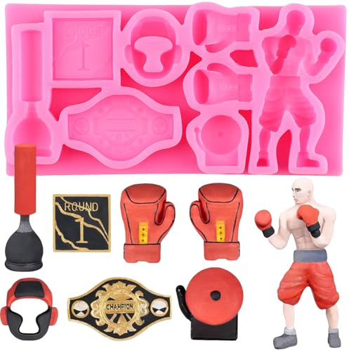 XMOLDNMS Moule en silicone en forme de gants de boxe pour décoration de gâteaux, pâte à sucre, pâte polymère