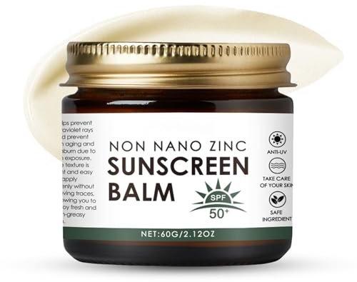 Non Nano Zinc Oxide Sunscreen Balm - Natural Tallow Sun Cream for Face & Body - SPF50 Suncream - UVA/UVB Protection - Lightweight Sun Balm - Sun Cream Protection - Sunblock for Outdoor & Beach