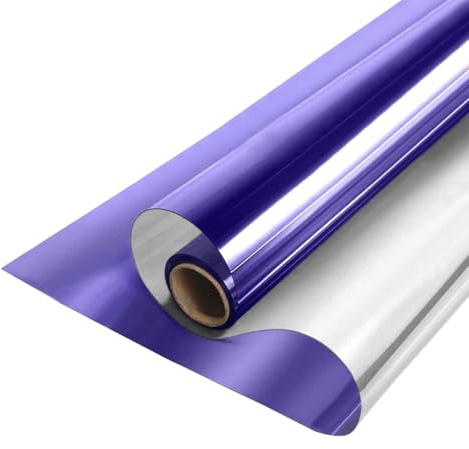 MOCNT Película de Ventana Película de Espejo Unidireccional Vinilos Espejo para Ventanas Adhesiva Película Solar Protección Privacidad Lámina de Espejo Morado 50cmX300cm