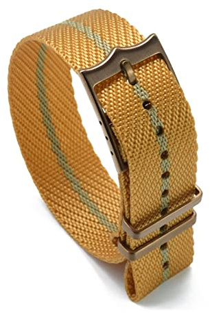 JUANZD Nylon Material Ersatz geflochtene Nylon Nato. Uhren-Bands, die mit Tudors kompatibel sind, einstellbarer Nylonriemen(Bronze Buckle No.3,22mm)
