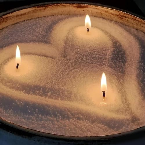 LDUMODUW Kerzensand mit Duft und Docht, Aroma Kerzenwachs Granulat, Kerzen selber Machen Set, 480g Sandkerzen Wachsgranulat,4 Duftöl,5 Kerzendochte,50 Dochten,4 Dochthalter
