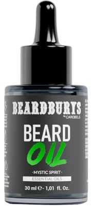 Beardburys Aceite Barba Hombre Vegano | Cuidado Barba Hombre con Aceite de Jojoba, Hidrata, Suaviza y Protege en Profundidad, Aroma Mystic - 30ml