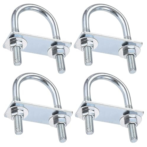 LEPEVNEY M8 Round U-Bolts, 35mm(1.38) Inner Width, 75mm Length Steel U-Bolts with Nuts Plates Washers For Building Vehicle and Ship Installations, 4 Sets M8*35 * 75