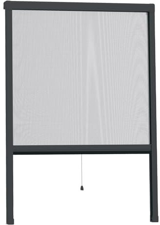 Waidmeister Premium Alurollo Insektenschtzrollo easyHold Insektenschutz-Fensterrollo-Handwerkerqualität (Anthrazit, 80x130cm)