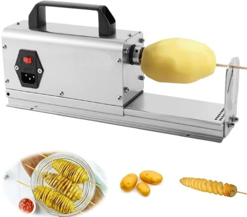 XSDAJSD Affettatrice Automatica per Patate, Macchina per Patatine Fritte in Acciaio Inox con Manico e 2 Lame, Ideale per Uso Domestico e Commerciale. Tagliapatate Multifunzione.