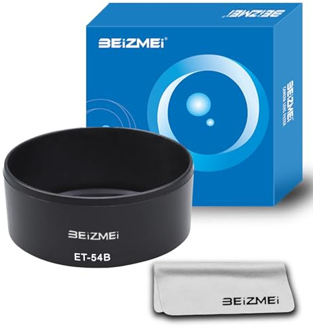 Paraluce BZM Compatibile con Obiettivo EF-M 55-200 mm f/4.5-6.3 IS STM (filettatura 52mm) per Fotocamera mirrorless EOS M3, M10 + Panno per la Pulizia delle Lenti (ET-54B)