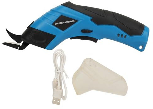Respicefinem Cordless Electric Scissor Lithium Ion Rechargeable Tungsten Steel Electric Box Cutter 3 6V with Single Button Operation Ergonomic Handle High Rotation Speed Compact