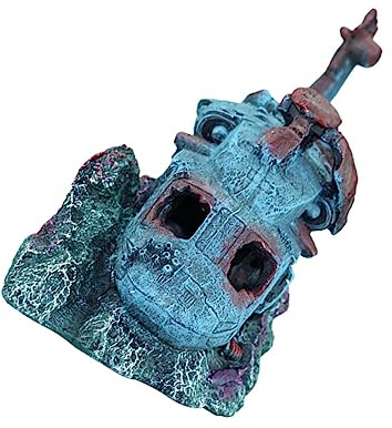 Toddmomy Großes Aquarium Deko Resin Hubschrauber Ornament Langlebig und Farbecht Fischfreundlich für Natürliche Unterwasserlandschaft Pflegeleicht als Dekoratives Office Accessoire