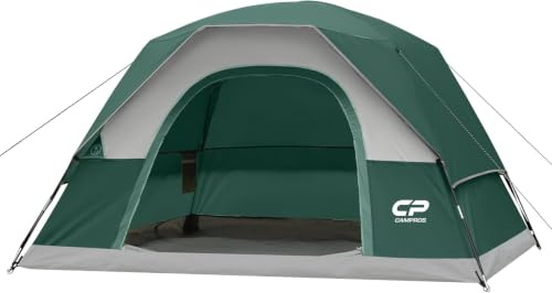 CAMPROS CP Campingzelt Familienzelt Wasserdicht Kuppelzelt mit Moskitonetz & Belüftung, Schnellaufbau Outdoor Zelt für Camping und Familie