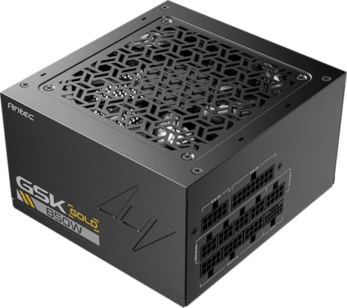 ANTEC GSK850 V2 ATX3.1, 850W Full Modular PSU, 80 Plus Gold Certified, PCIE 5.1 Support, PhaseWave Design, Zero RPM Manager, 120mm Silent Fan, 10-Year Warranty, Braided Cable
