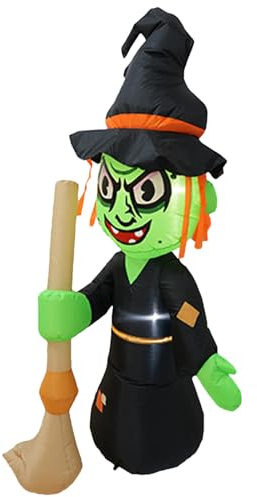 Aufblasbare Halloween Dekorationen,1,55m gruselige aufblasbare Hexe Party-Dekorationen mit integrierter LED-Beleuchtung - Aufblasbare Deko Für Holiday Außenbereich Innenbereich Hausweg Terrasse Garten