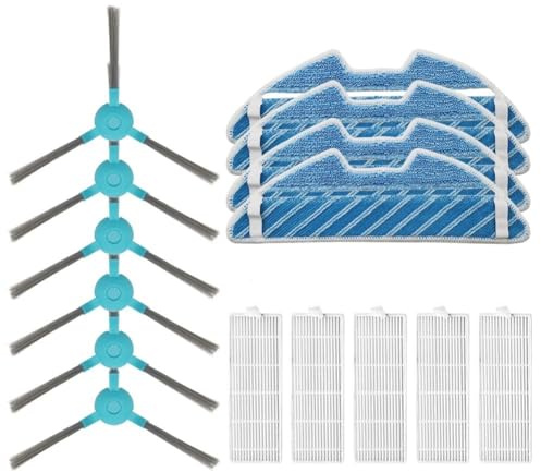 Puupaa Piezas de repuesto para robot aspirador Cecotec Conga, compatible con 1290/1390/1590, cepillo lateral, filtro HEPA, juego de paños de fregona, 15 piezas
