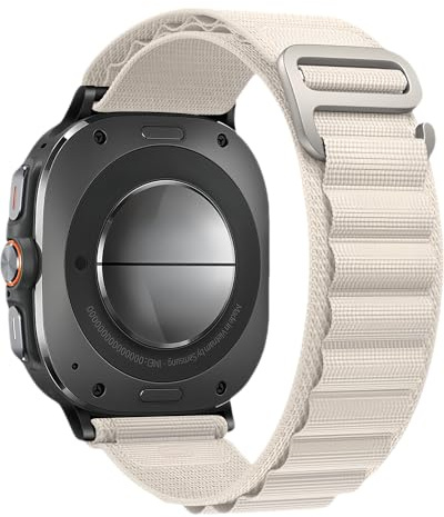 Loop sportband Compatible with Samsung Galaxy Watch Ultra 47mm (2025/2024) – Andningsbart nylonband med justerbar krok- och loopstängning – Hållbara ersättningsband, Stjärnljus