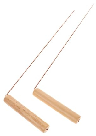 IWOWHERO Baguette de Sourcier Multifonction en Cuivre Massif Lot de 2 Pièces Pôle de Divination Paranormal Portable Tige de Localisation d'Objets Perdus Outil Extérieur pour Recherche