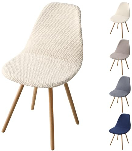 Fuloon Stuhlhussen 4er Set, Stretch Stuhlbezug Jacquard Shell Esszimmerstühlhussen Abnehmbarer Waschbarer Niedriger Rücken Stuhlabdeckung für Esszimmer,Hotel,Bankett,Hochzeit,Partys Deko