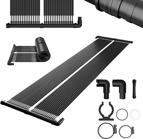 Aufun Solarkollektor Poolheizung 300x70 cm, Solarheizung für Schwimmbad & Pool, UV-beständiger Kunststoff, beliebig erweiterbar, Warmwasser-Solarmatte für umweltfreundliches Heizen, inkl. Adapter