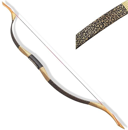 wolfman Traditioneller Recurvebogen Jagdbogen 25-55lbs Reiterbogen Langbogen Handgefertigter für Jagen und Zielschießen (Nur Bogen, 50lbs)