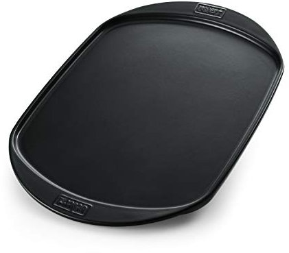 Weber Plancha en céramique - Grand (49 x 35cm), en céramique antiadhésive pour barbecue, idéale pour les smash burgers, les fajitas, les asperges et plus encore, passe au lave-vaisselle - Noir (17509)