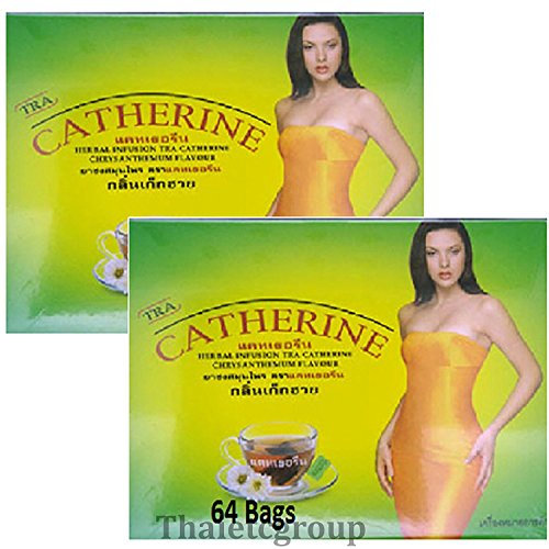 2 boites Catherine Chrysanthème minceur Herbal perte de poids Detox Thé 64 sachets de thé (2 boîtes de 32 sachets)