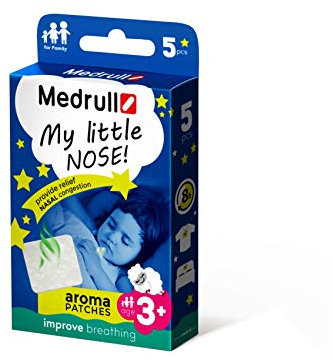 Medrull Aromatisches Pflaster mit Balsam - zum Schutz der Nase Verbessert die Nasenatmung mit laufender Nase - Aroma Pflaster Vorbeugung gegen Erkältungen - Inhalator für Kinder und Erwachsene